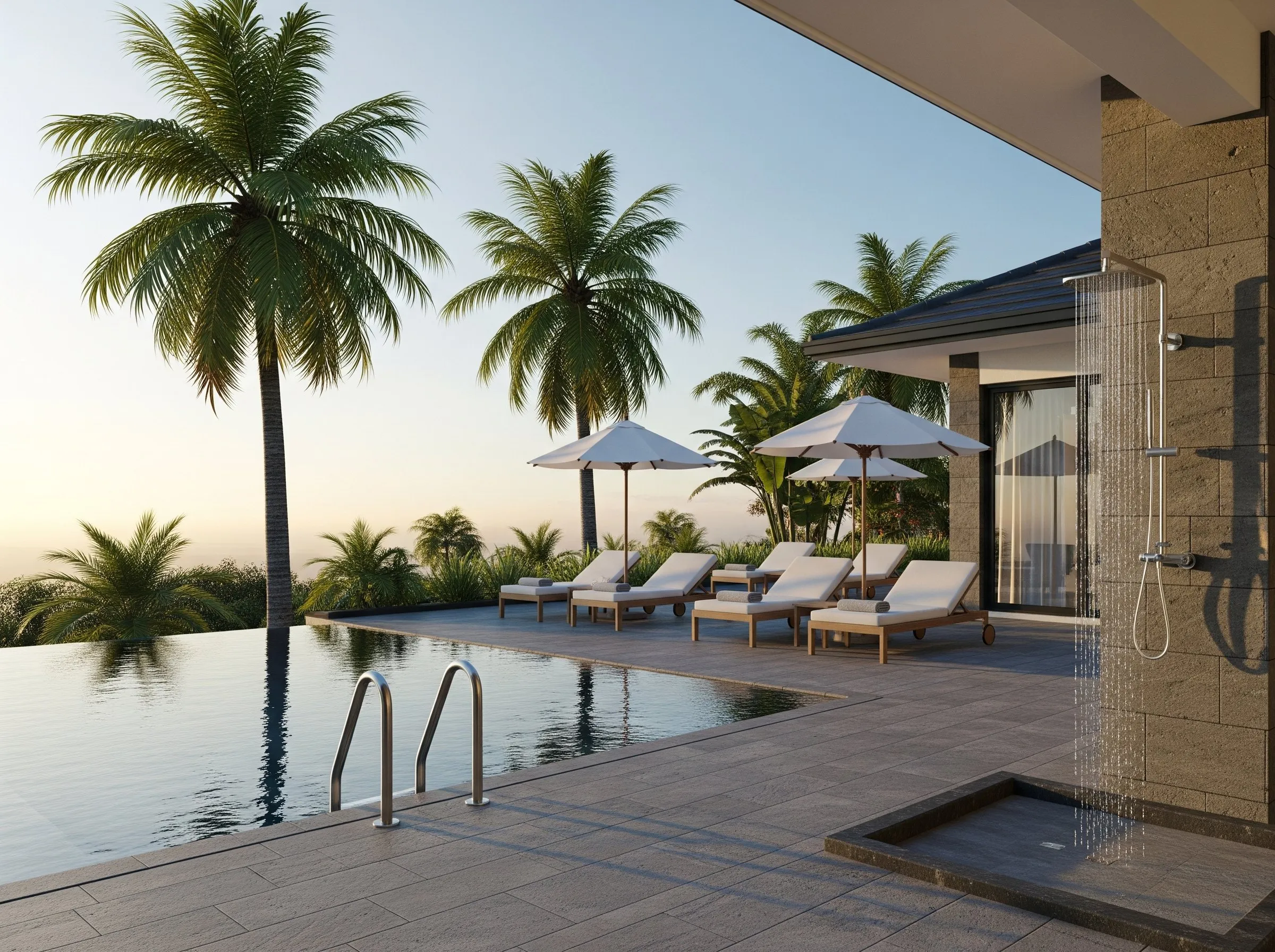 Outdoor Living — Luxury villa pool area