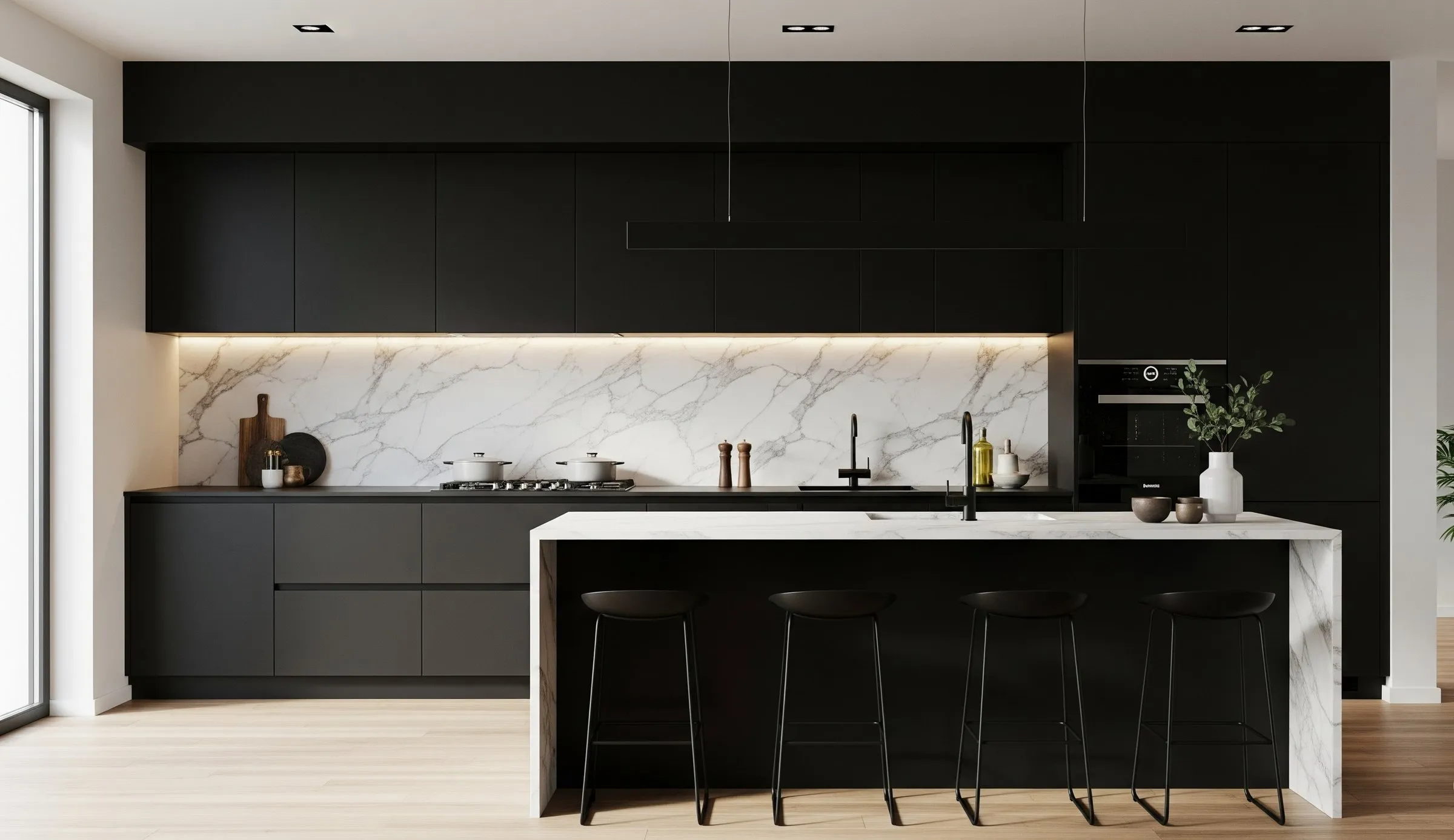 Modern black kitchen
