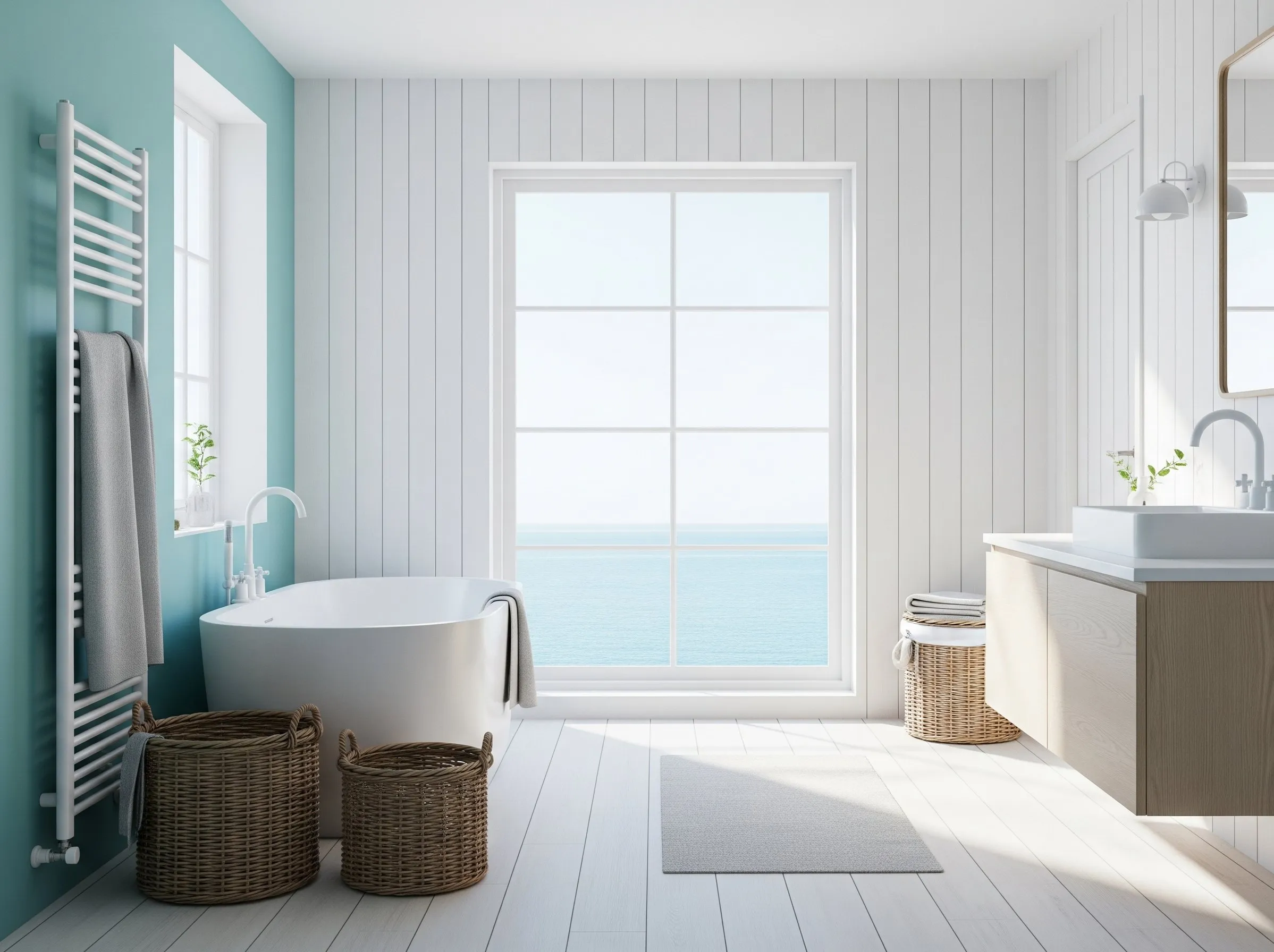 Coastal beach house bathroom