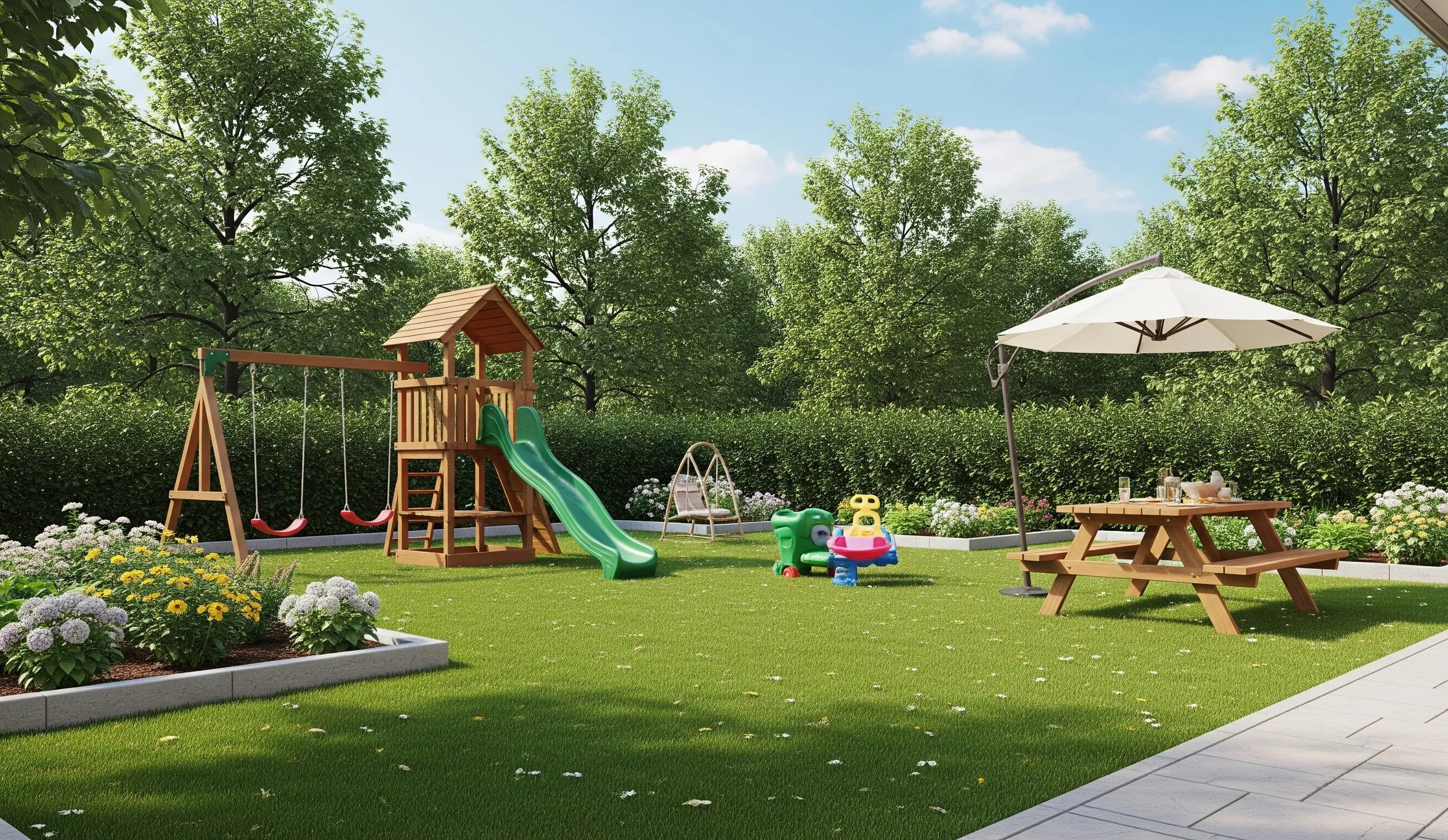 Family friendly backyard