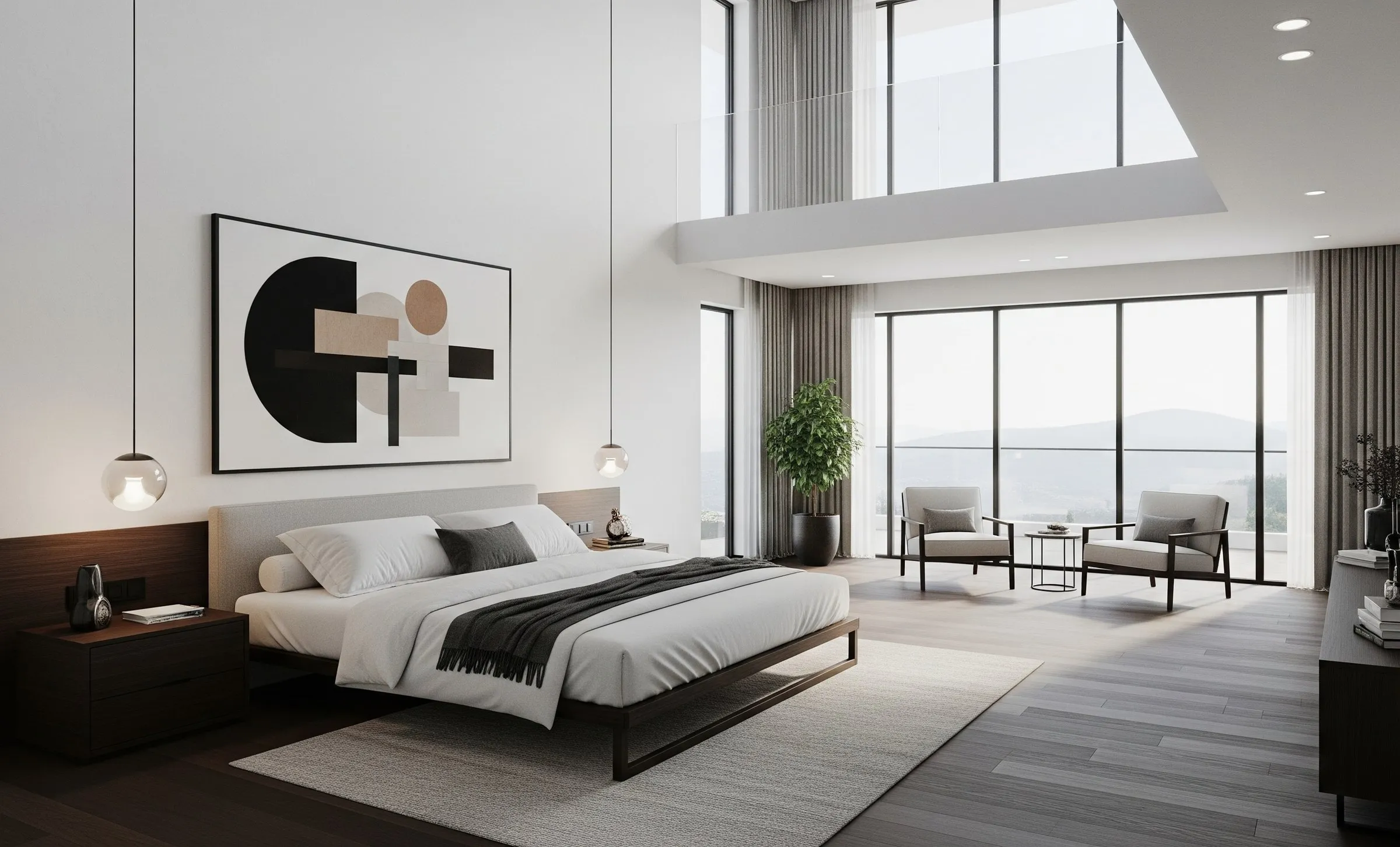 Luxury penthouse bedroom