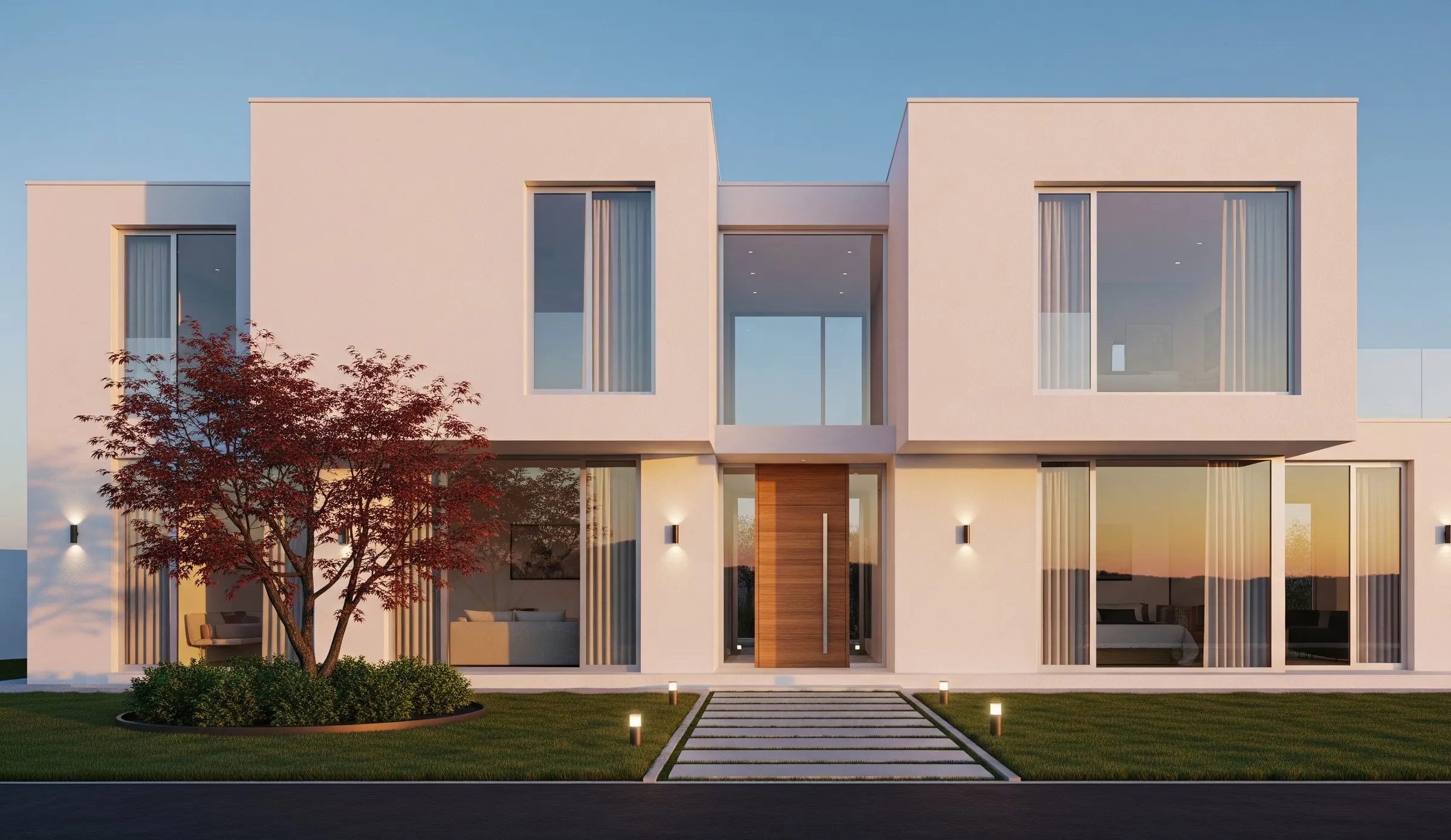 Modern minimalist villa exterior