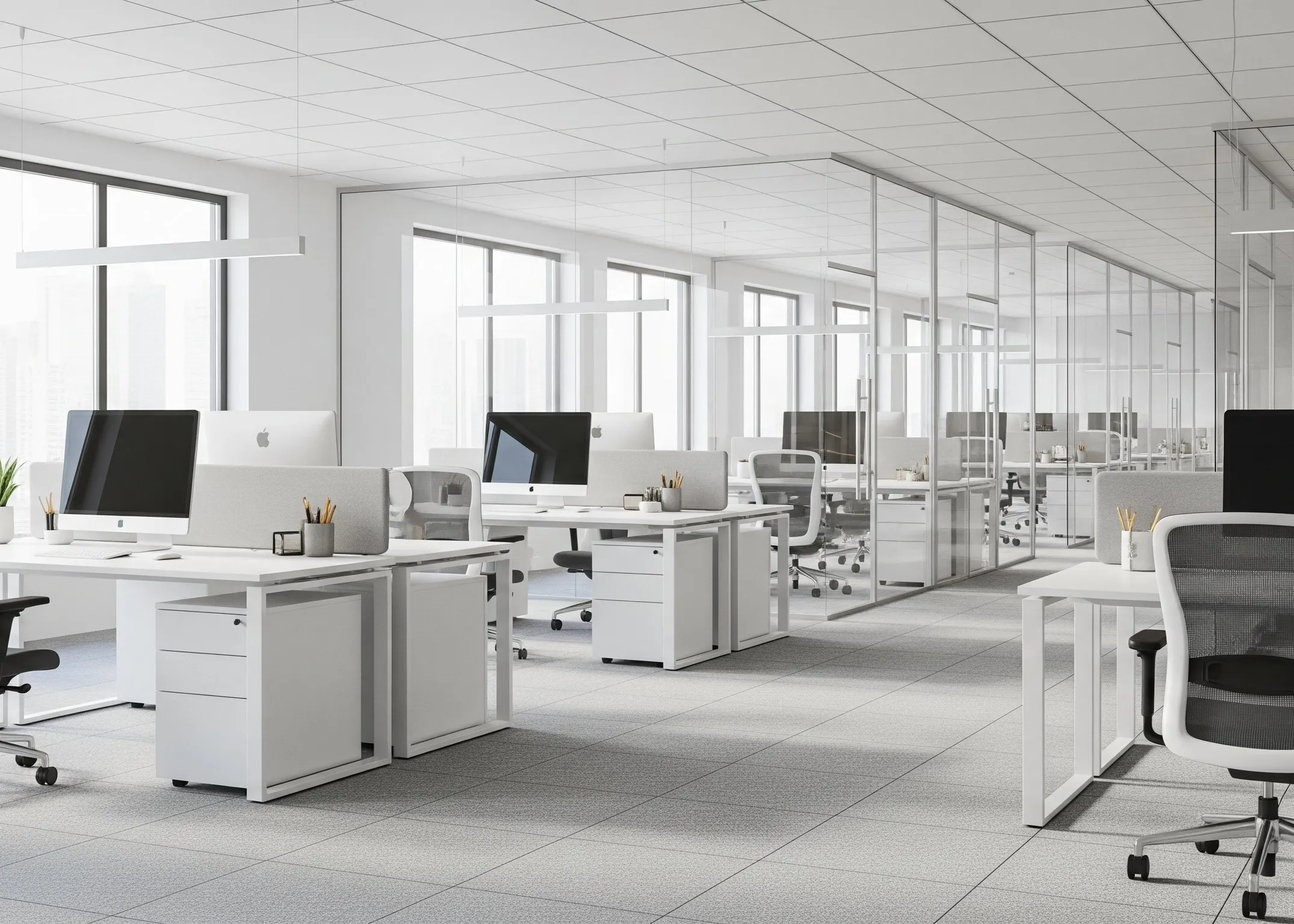 Glass partition office