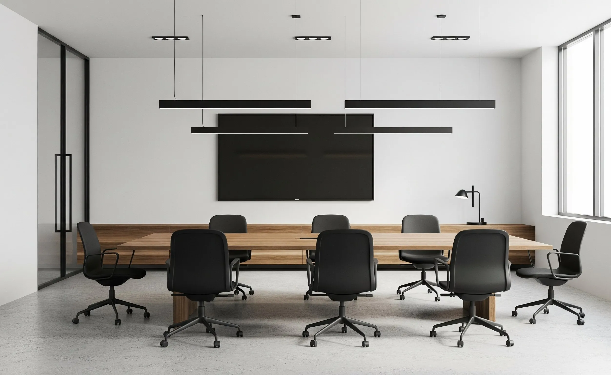 Modern minimalist meeting room