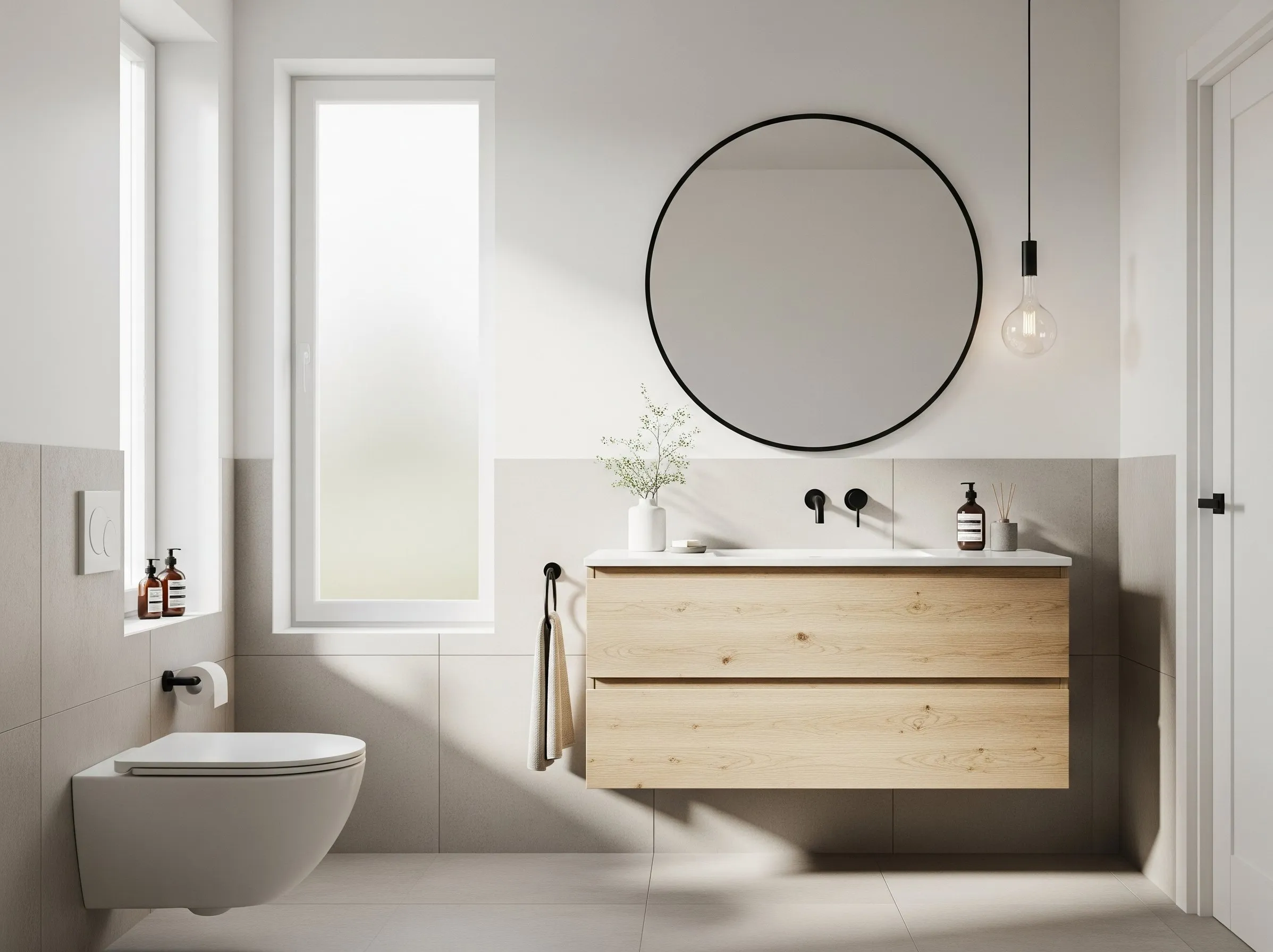 Scandinavian minimalist bathroom
